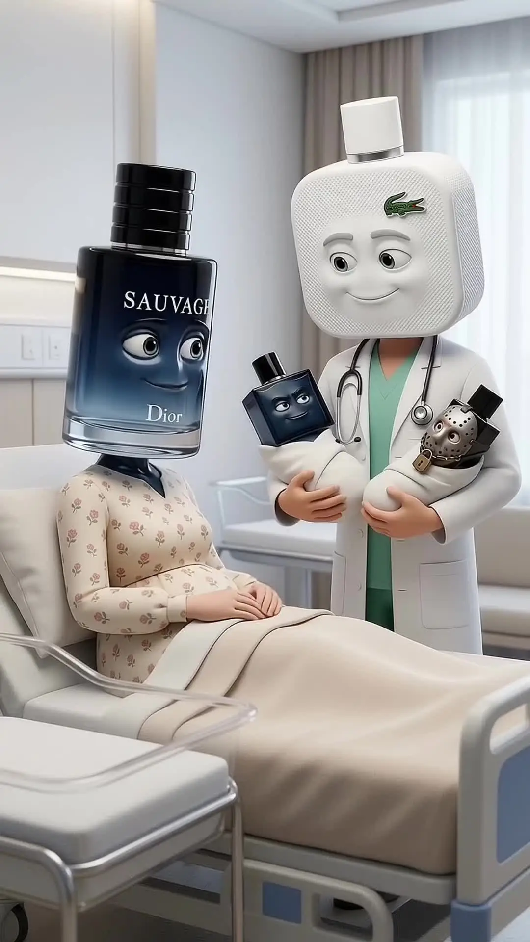 Which one perfume is hiding behind a mask?